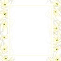 Jasminum sambac - Arabian Jasmine Banner Card Border. Vector Illustration