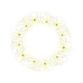 Jasminum sambac - Arabian Jasmine Banner Wreath. Vector Illustration