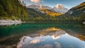 Jasna lake with beautiful reflections of the mountain