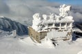 Jasna, Slovakia - January 18, 2018: Ski lift building, with ant Royalty Free Stock Photo