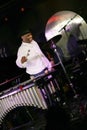 Paris, France - 12 May 2019 Jason `Malletman` Taylor playing of xylophone percussion mallets.