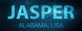 Jasper. Alabama. USA special blue banner background