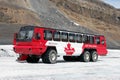 JASPER, ALBERTA/CANADA - AUGUST 9 : Snow coach on the Athabasca Royalty Free Stock Photo