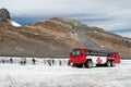 JASPER, ALBERTA/CANADA - AUGUST 9 : Snow coach on the Athabasca