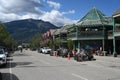 Jasper, Alberta, Canada - August 12, 2023: Town of Jasper in Alberta, Canada