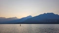 Horizon where Water Meet Mountains Royalty Free Stock Photo