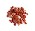 Jasper pebbles isolated, red sardonyx polished stones Royalty Free Stock Photo