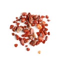 Jasper pebbles isolated, red sardonyx polished stones Royalty Free Stock Photo