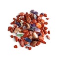 Jasper pebbles isolated, red sardonyx polished stones Royalty Free Stock Photo