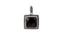 Jasper pendant and silver jewelery isolated on white Royalty Free Stock Photo