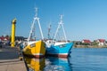 Fishing boats anchoring in harbour in Jastarnia