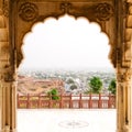 Jaswant Thada mausoleum in Jodhpur. Details of architecture