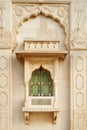 Jaswant Thada palace, finely carved balcony and window details, Jodhpur, Rajasthan India