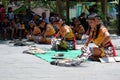 Jatilan/Jhatilan dance is traditional dance from Yogyakarta. The dancers using leathered horse kuda lumping.