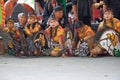 Jatilan/Jhatilan dance is traditional dance from Yogyakarta. The dancers using leathered horse kuda lumping. Royalty Free Stock Photo