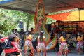 Jatilan/Jhatilan dance is traditional dance from Yogyakarta. The dancers using leathered horse kuda lumping. Royalty Free Stock Photo