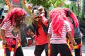 Jatilan/Jhatilan dancer using various mask.