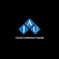 JAU letter logo design on BLACK background. JAU creative initials letter logo concept. JAU letter design.JAU letter logo design on Royalty Free Stock Photo