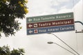 Jau / Sao Paulo / Brazil - 02 21 2020: Metal sign indicating three relevant different points