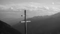 Jaufen pass, cross, landscape, mountains