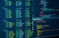 Java code. Software programming code. Abstract computer script code. Programming code on the screen. Vue js, markup Royalty Free Stock Photo