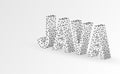 JAVA coding language text. Device, programming, developing concept. Abstract, digital, wireframe, low poly mesh, vector Royalty Free Stock Photo