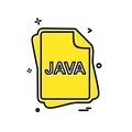 JAVA file type icon design vector