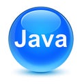 Java glassy cyan blue round button