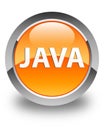 Java glossy orange round button Royalty Free Stock Photo