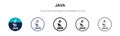 Java icon in filled, thin line, outline and stroke style. Vector illustration of two colored and black java vector icons designs