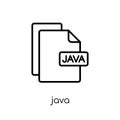 Java icon. Trendy modern flat linear vector Java icon on white b