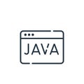 java icon vector from programming concept. Thin line illustration of java editable stroke. java linear sign for use on web and
