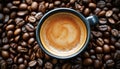Java Joe'S Signature Coffee Cup Resting On A Bed Of Freshly Roasted Coffee Beans For A Perfect Royalty Free Stock Photo
