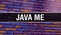 Java ME with Abstract Technology Binary code Background.Digital binary data and Secure Data Concept. Software / Web Developer