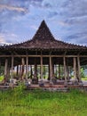 Java Pendopo Limasan or Limas Pavilion. Traditional Javanese House Royalty Free Stock Photo