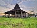 Java Pendopo Limasan or Limas Pavilion. Traditional Javanese House Royalty Free Stock Photo
