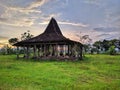 Java Pendopo Limasan or Limas Pavilion. Traditional Javanese House Royalty Free Stock Photo