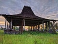 Java Pendopo Limasan or Limas Pavilion. Traditional Javanese House Royalty Free Stock Photo