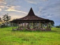 Java Pendopo Limasan or Limas Pavilion. Traditional Javanese House Royalty Free Stock Photo