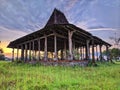 Java Pendopo Limasan or Limas Pavilion. Traditional Javanese House Royalty Free Stock Photo