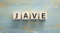 Java programming language code script concept on wooden cubes background. Web SEO Design Programmer Royalty Free Stock Photo