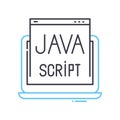 java script line icon, outline symbol, vector illustration, concept sign Royalty Free Stock Photo