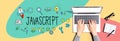Java Script theme with person using a laptop