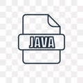 Java vector icon isolated on transparent background, linear Java