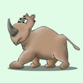 Javan rhinoceros cartoon Royalty Free Stock Photo