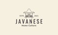 Javanese culture home logo vector icon illustration design