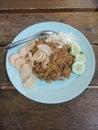 Javanese fried rice with crackers