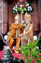 Javanesse Moslem Bride and Groom in Traditional Wedding Royalty Free Stock Photo