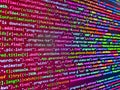 Javascript abstract computer script, random parts of program code,  Source PC website developer,  Java Software engineer concept Royalty Free Stock Photo
