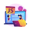 JavaScript abstract concept vector illustration.